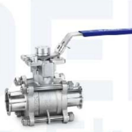 3-Piece Clamp Ball Valve With Mounting Pad