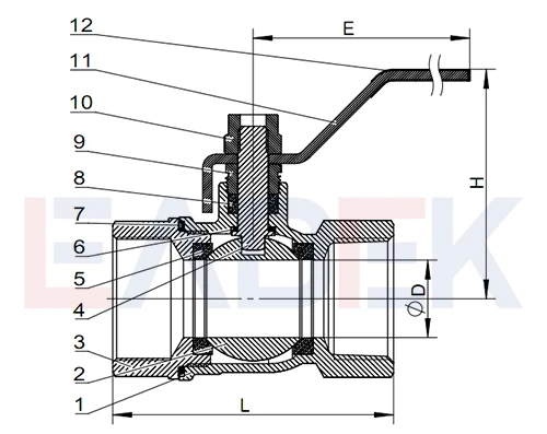 2 Piece Reducing Ball Valve drawing 2 Piece Reducing Ball Valve drawing