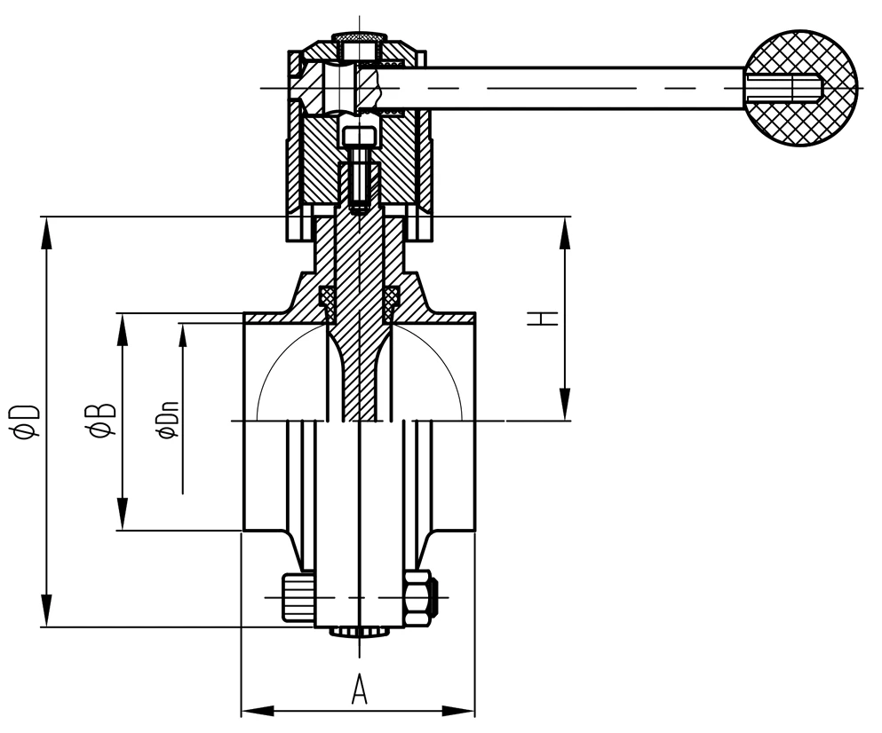 Sanitary Welded Butterfly Valve (DIN) Sanitary Welded Butterfly Valve (DIN)