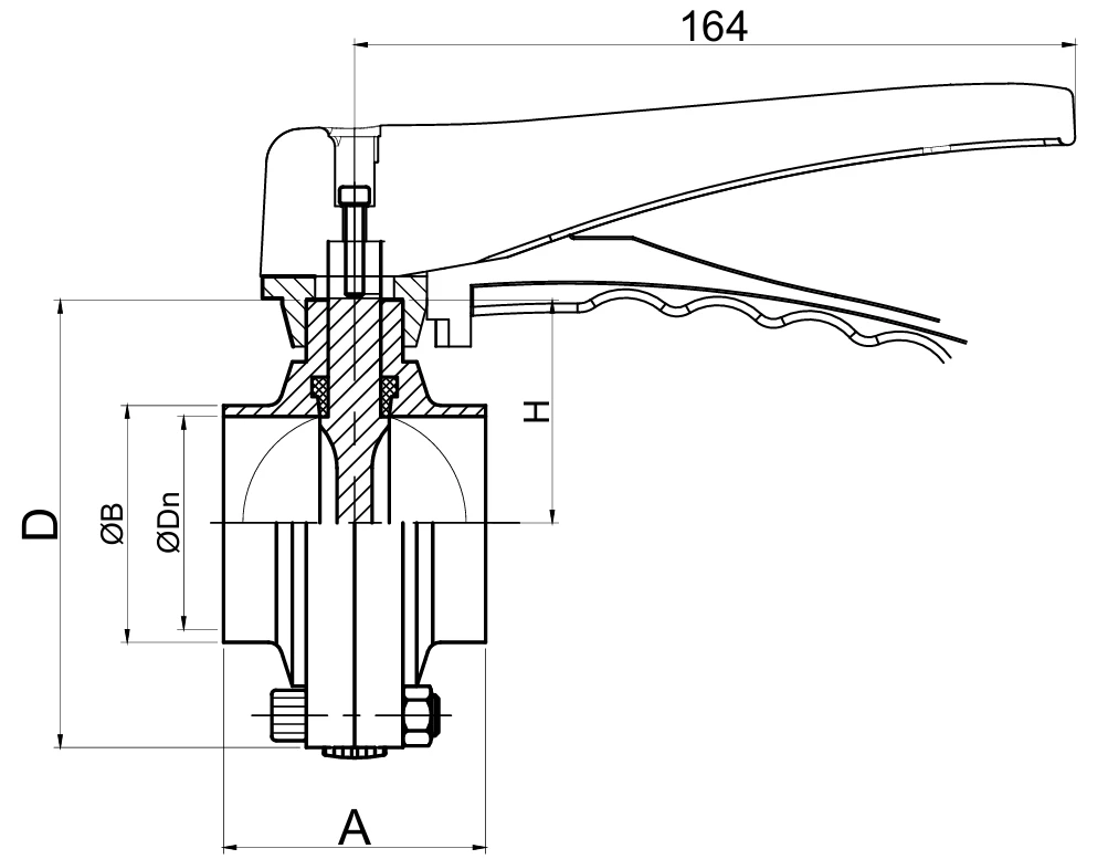 Sanitary Welded Butterfly Valve with 12 position handle (SMS/3A/) Sanitary Welded Butterfly Valve with 12 position handle (SMS/3A/)